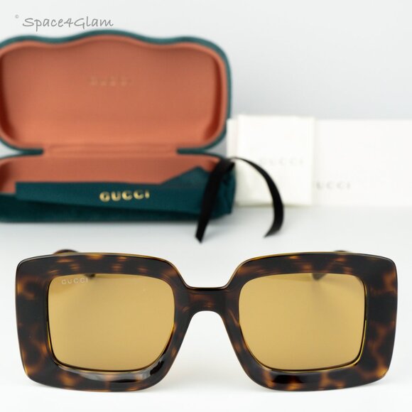 BRAND NEW Gucci GG1718S 002 Havana Brown Women Square Sunglasses GG 1718S - Picture 2 of 8